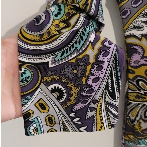 Carmen Carmen Marc Valvo Faux Wrap V-Neck Paisley Print Dress Small - Picture 8 of 9